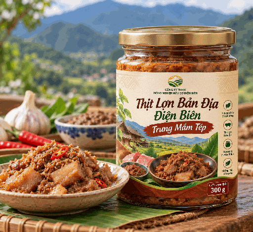Thịt Lợn Bản Địa Điện Biên Trưng Mắm Tép